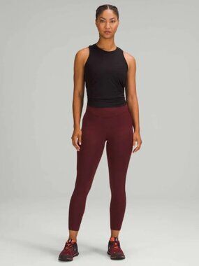 Lululemon Base Pace High-Rise Running Tight 25" in Red Merlot